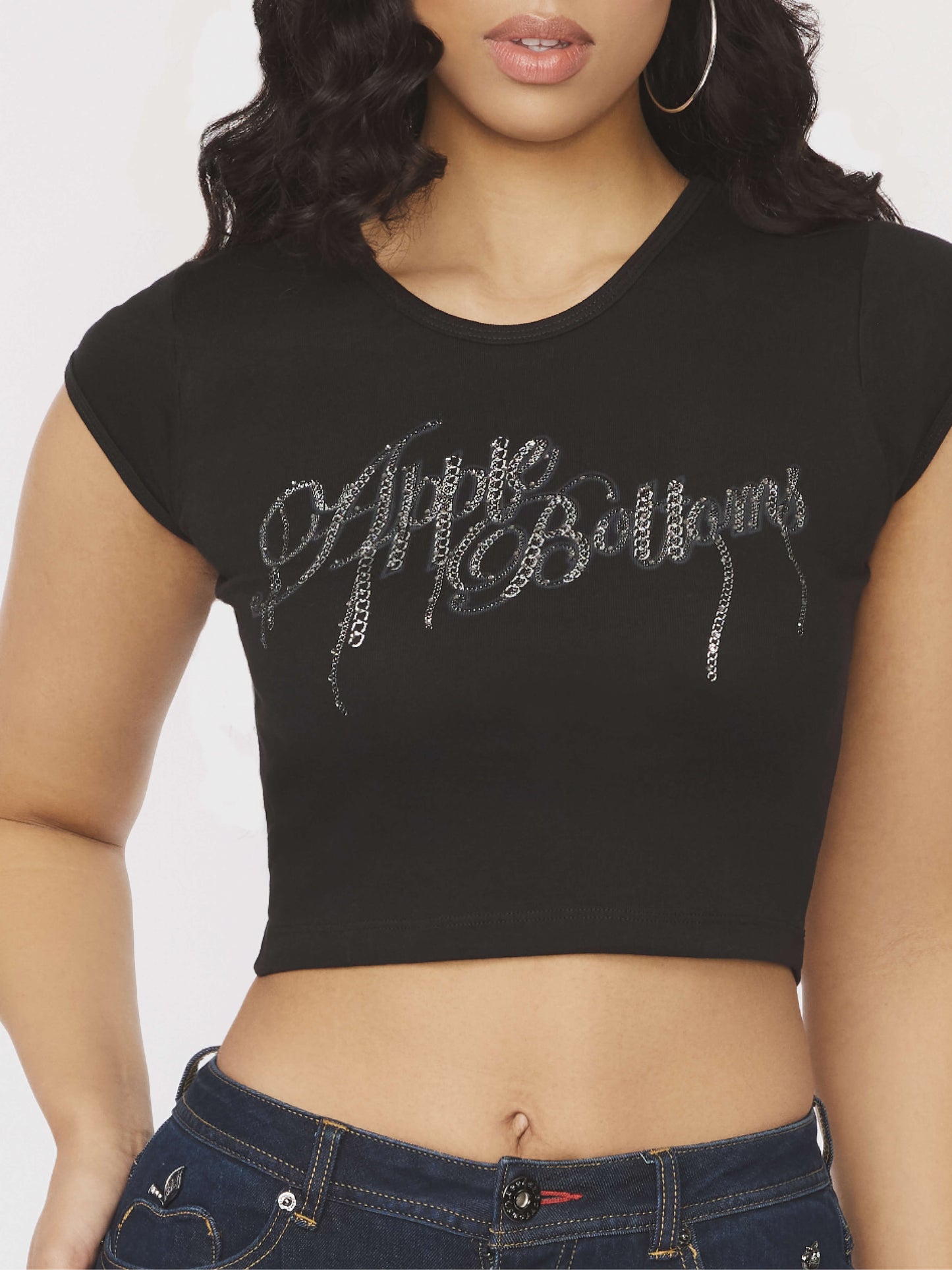 APPLE BOTTOMS - Chain Reaction Baby Tee - Black - 6