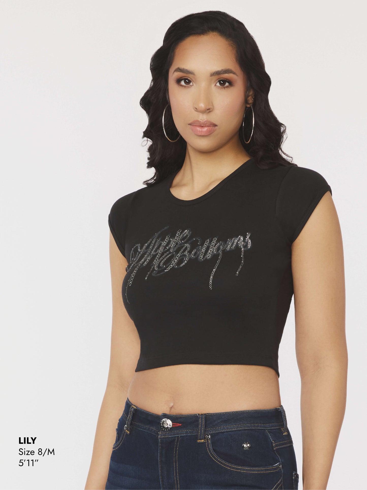 APPLE BOTTOMS - Chain Reaction Baby Tee - Black - 5
