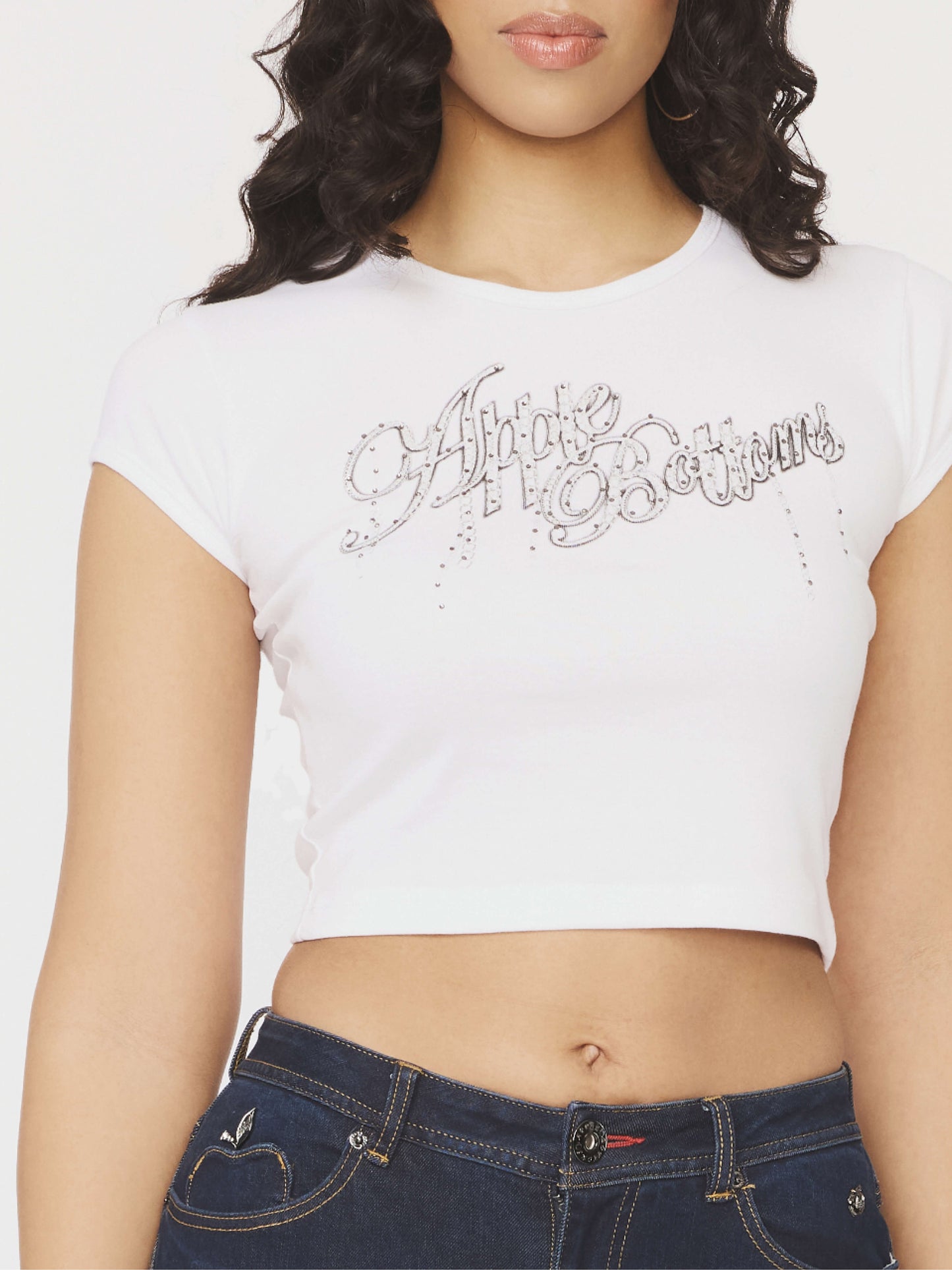 APPLE BOTTOMS - Chain Reaction Baby Tee - White - 2