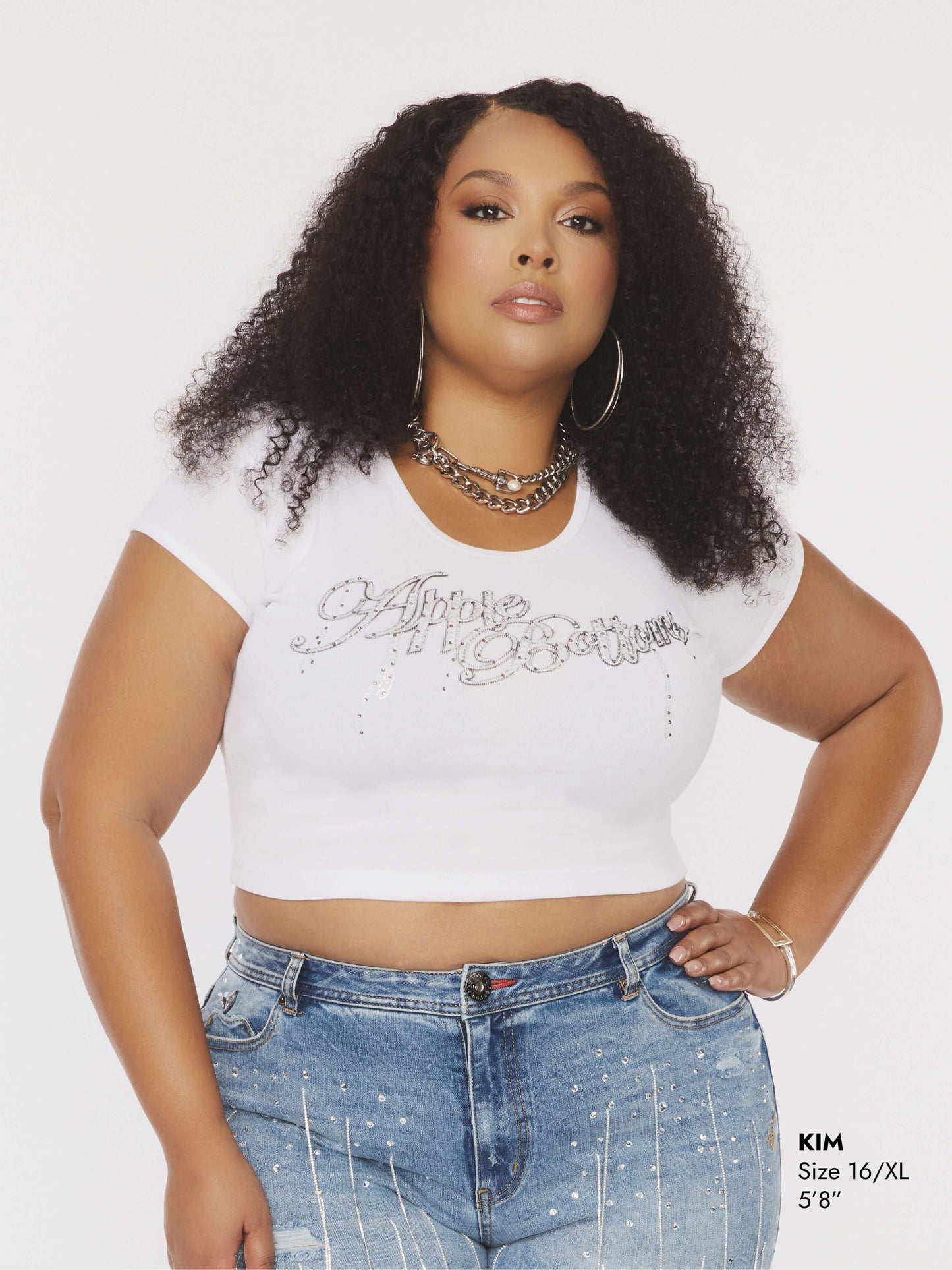 APPLE BOTTOMS - Chain Reaction Baby Tee - White - 6