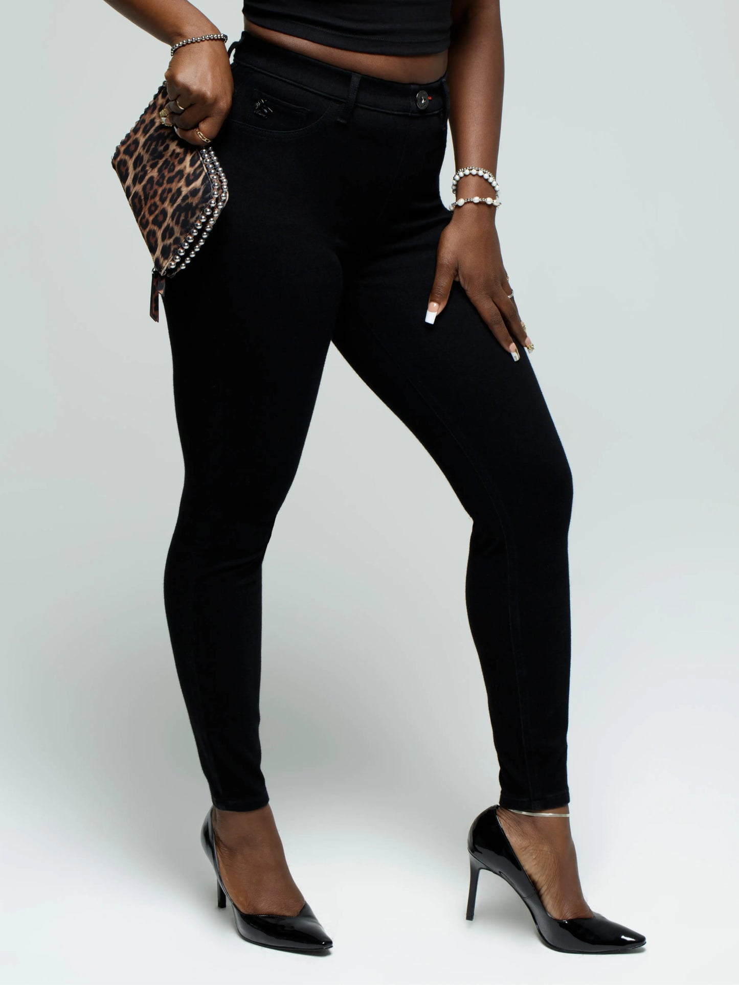 Peel Off Pull On Jeans - Black Wash - 2
