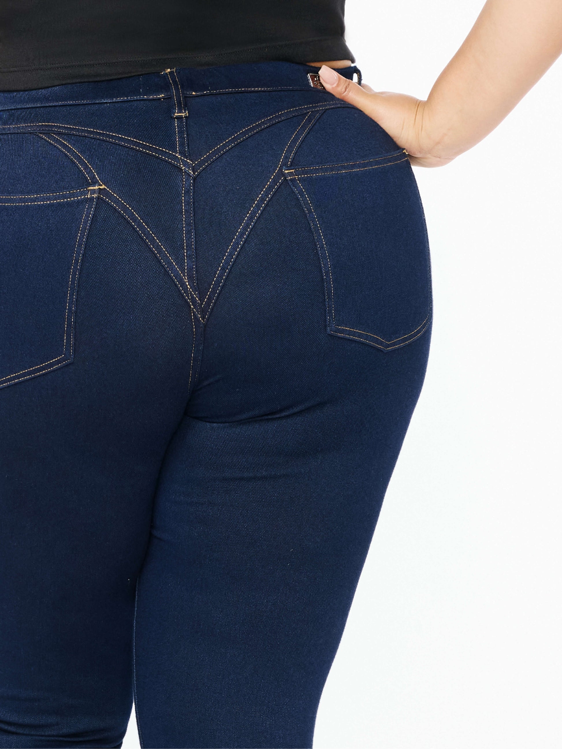 Peel Off Pull On Jeans - Dark Wash - 2
