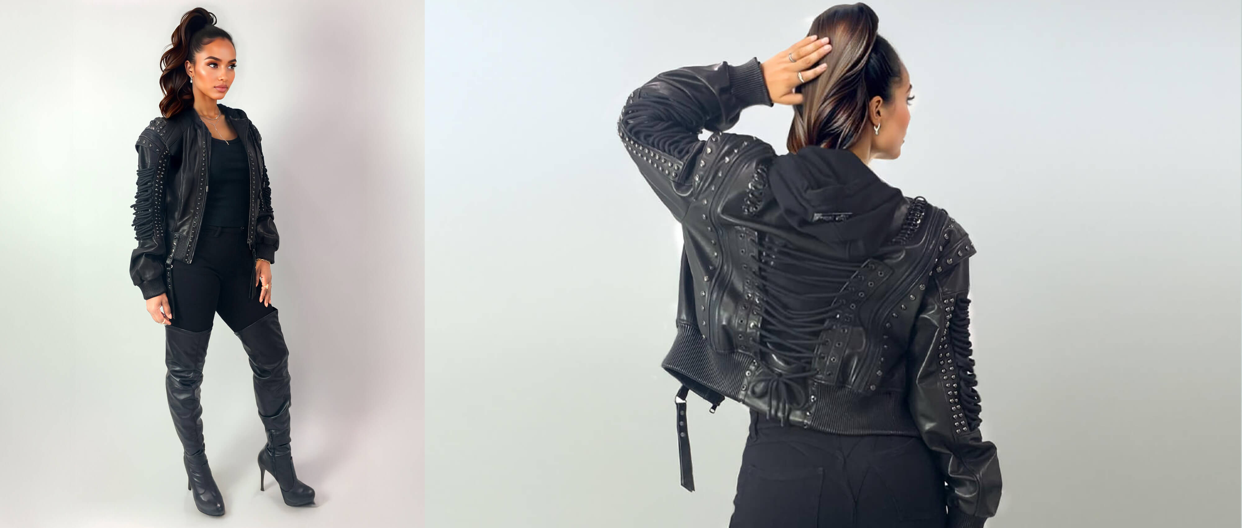 Apple Bottoms - Lace Up Leather Jacket - 6