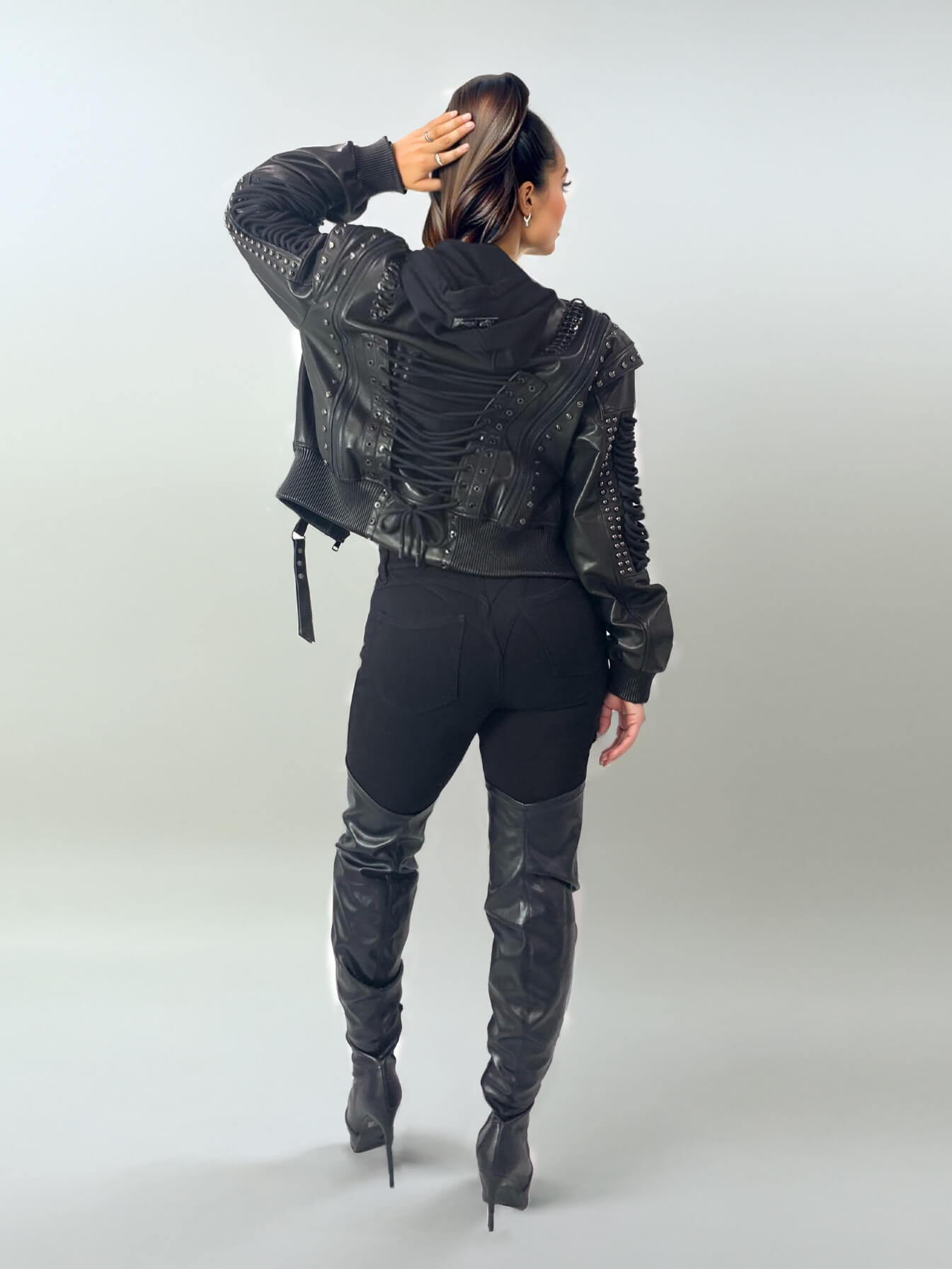 Lace Up Leather Bomber 4