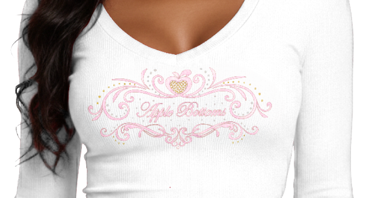 V-Neck Long Sleeve Ribbed Top - White