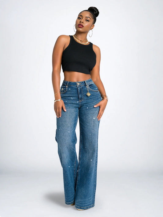 Apple Bottoms - AHJ-4123 - Wide Leg Rain On Me - Phantom Wash - 1