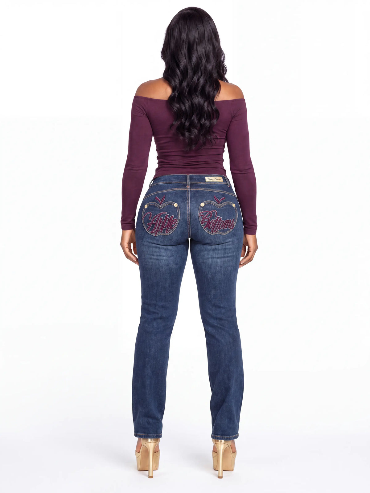 Grape | Apple Bottoms - AHJ-4182 - Signature Apple Pocket Jean - Grape - 5