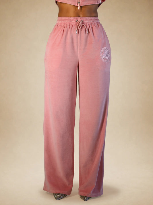 Apple Bottoms - AHK-4253 - Velour Wide Pants Pink - 6
