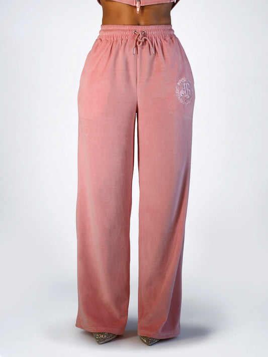 Apple Bottoms - AHK-4253 - Velour Wide Pants Pink - 6