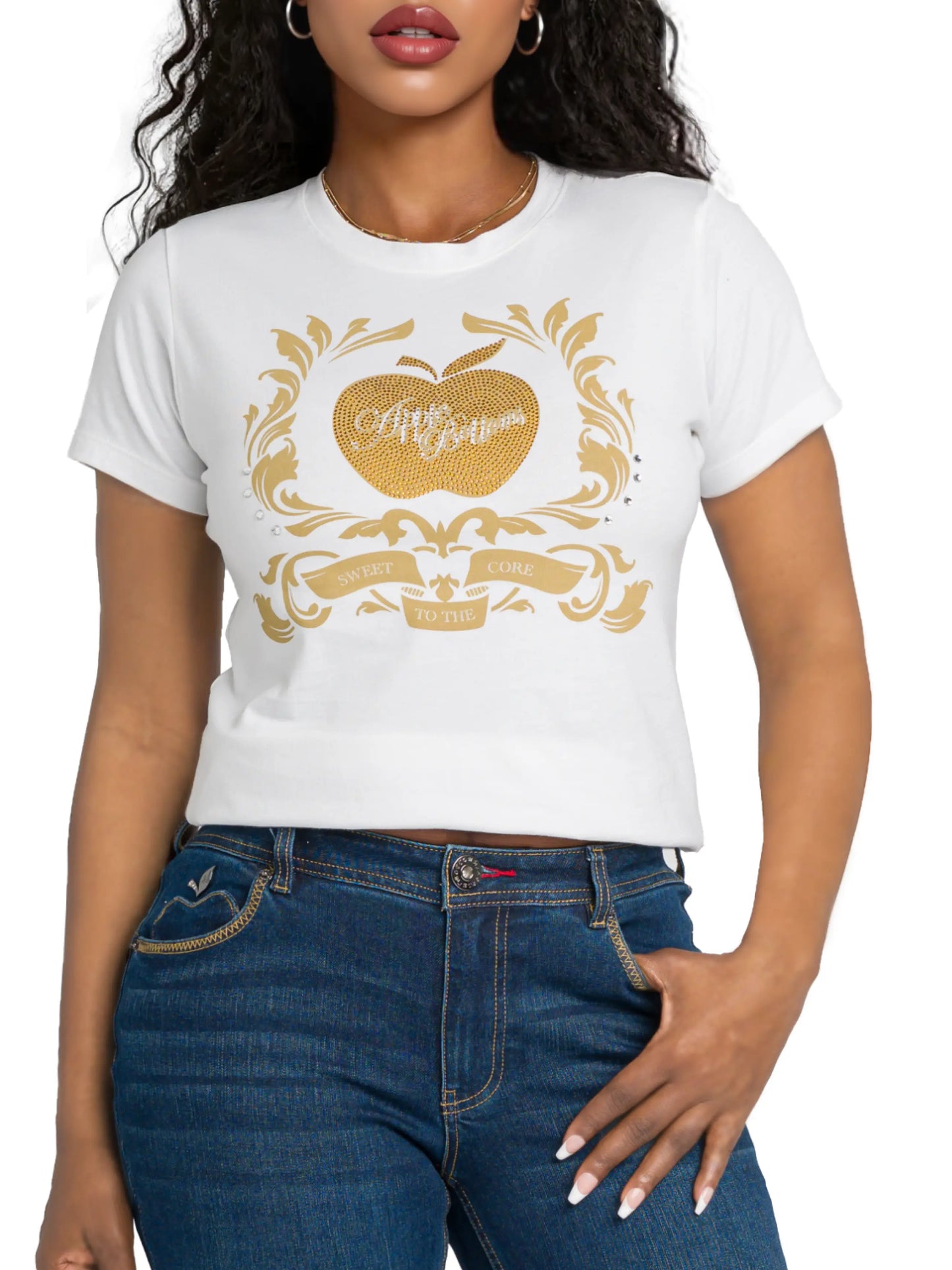 Apple Bottoms - Golden Crest Tee - White 2