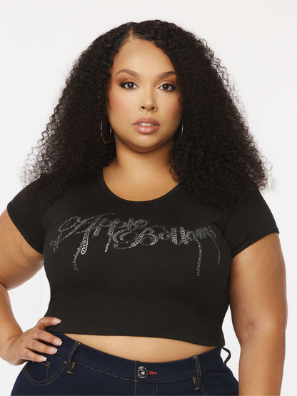 APPLE BOTTOMS - Chain Reaction Baby Tee - Black - 1