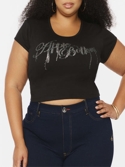 APPLE BOTTOMS - Chain Reaction Baby Tee - Black - 3