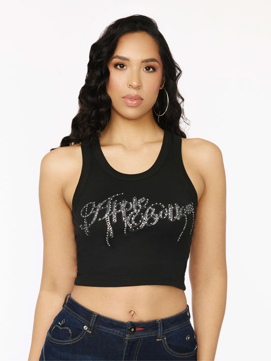 APPLE BOTTOMS - Chain Reaction Logo Tank - Black - 1