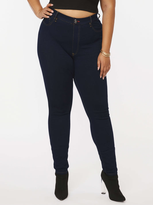 Peel Off Pull On Jeans - Dark Wash - 3