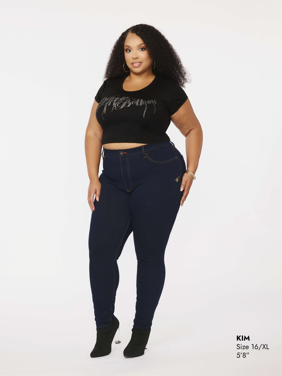 Peel Off Pull On Jeans - Dark Wash - 1