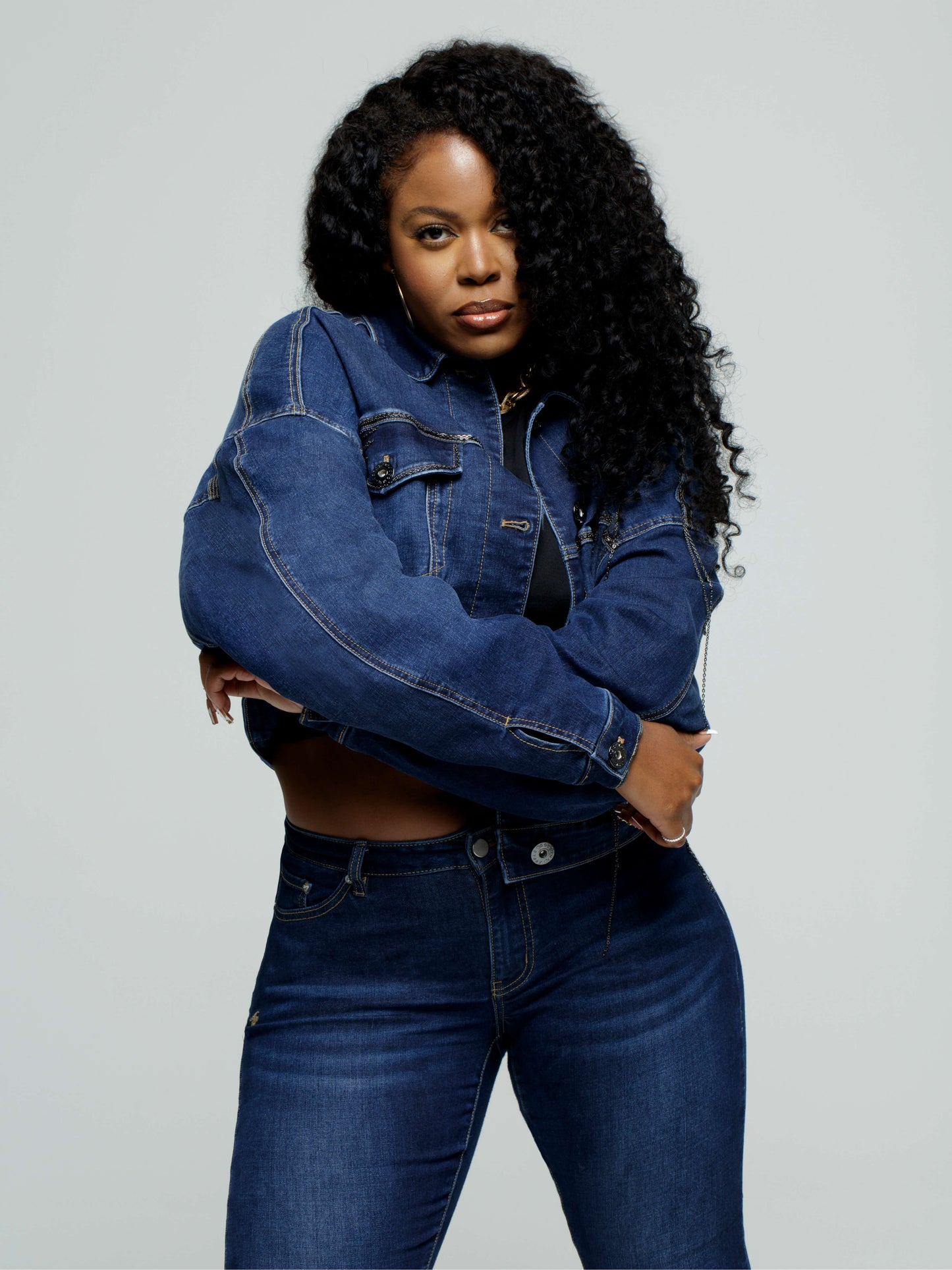 APPLE BOTTOM JEANS - CROPPED CHAIN LINK JACKET - 8