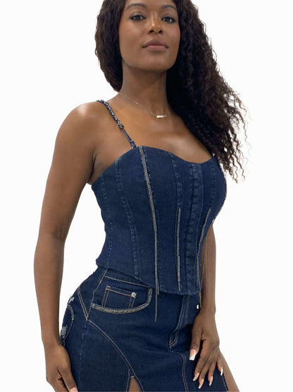 Chain Link Bustier & Chain Link Apple Mini Skirt