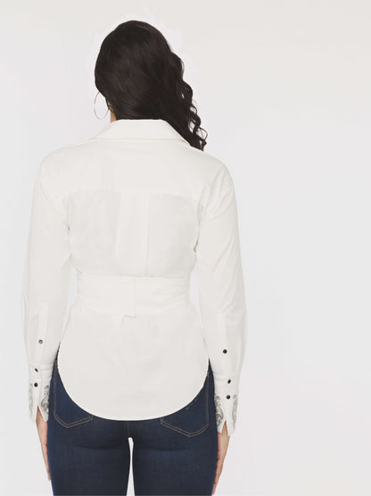 APPLE BOTTOMS - Classic with a Twist Woven Shirt - White - 4