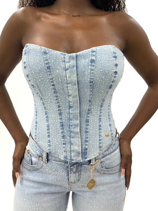 Rain on Me Corset - Medium Wash - 1