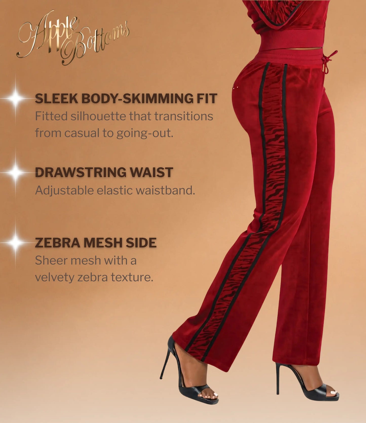 Red with Burnout Trim | Pant Details