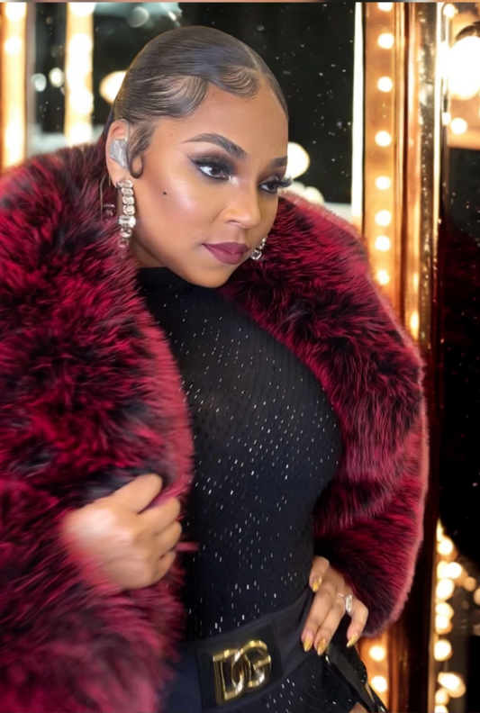 Y2K Fur Jacket - Red Delicious