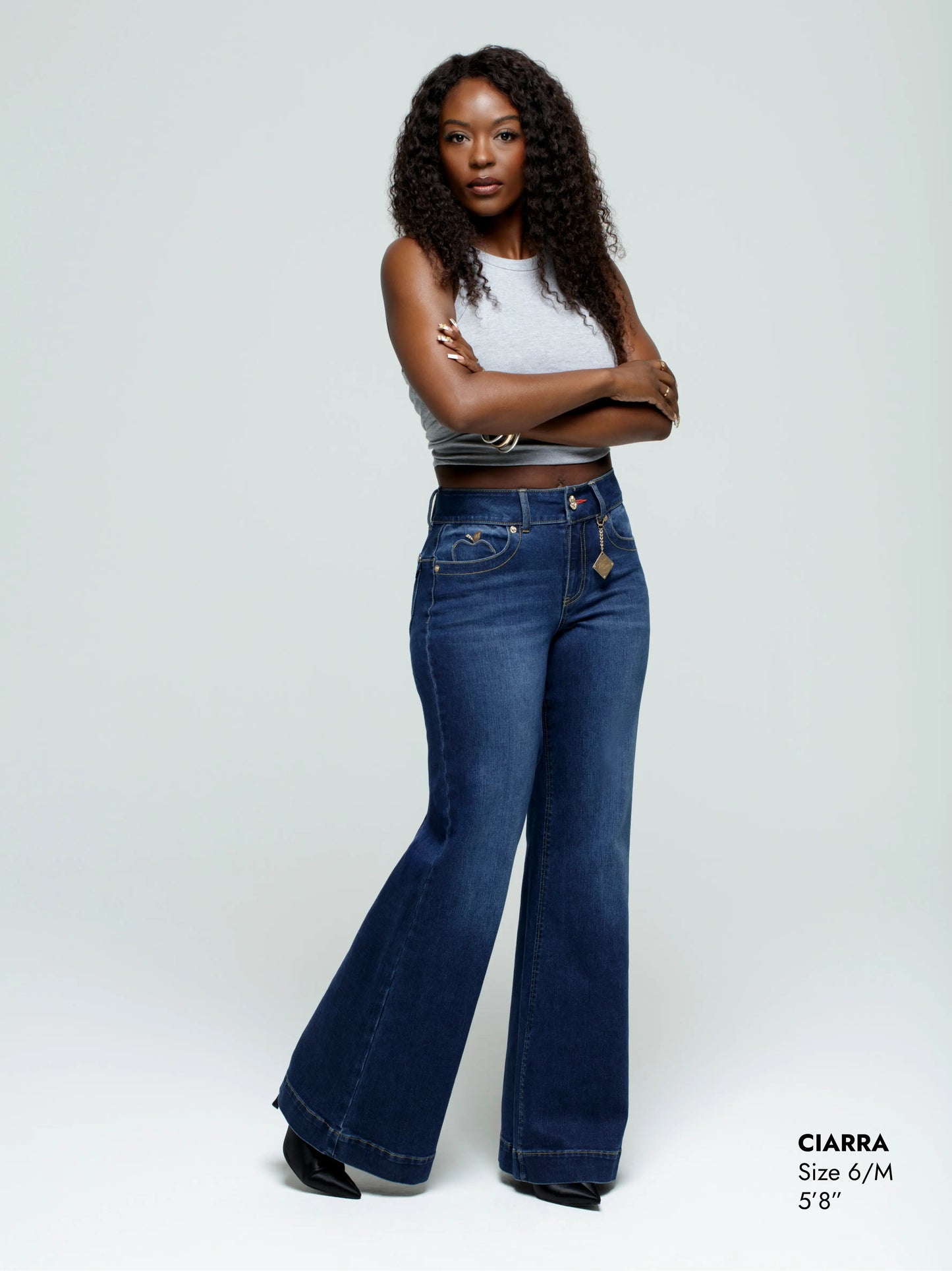 APPLE BOTTOM JEANS - WIDE LEG FLAP POCKET JEANS - 10