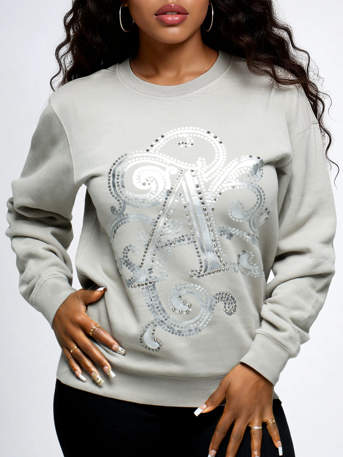 Silver | Apple Bottoms - AFB-4116 - A Crew Sweatshirt - Silver - 3