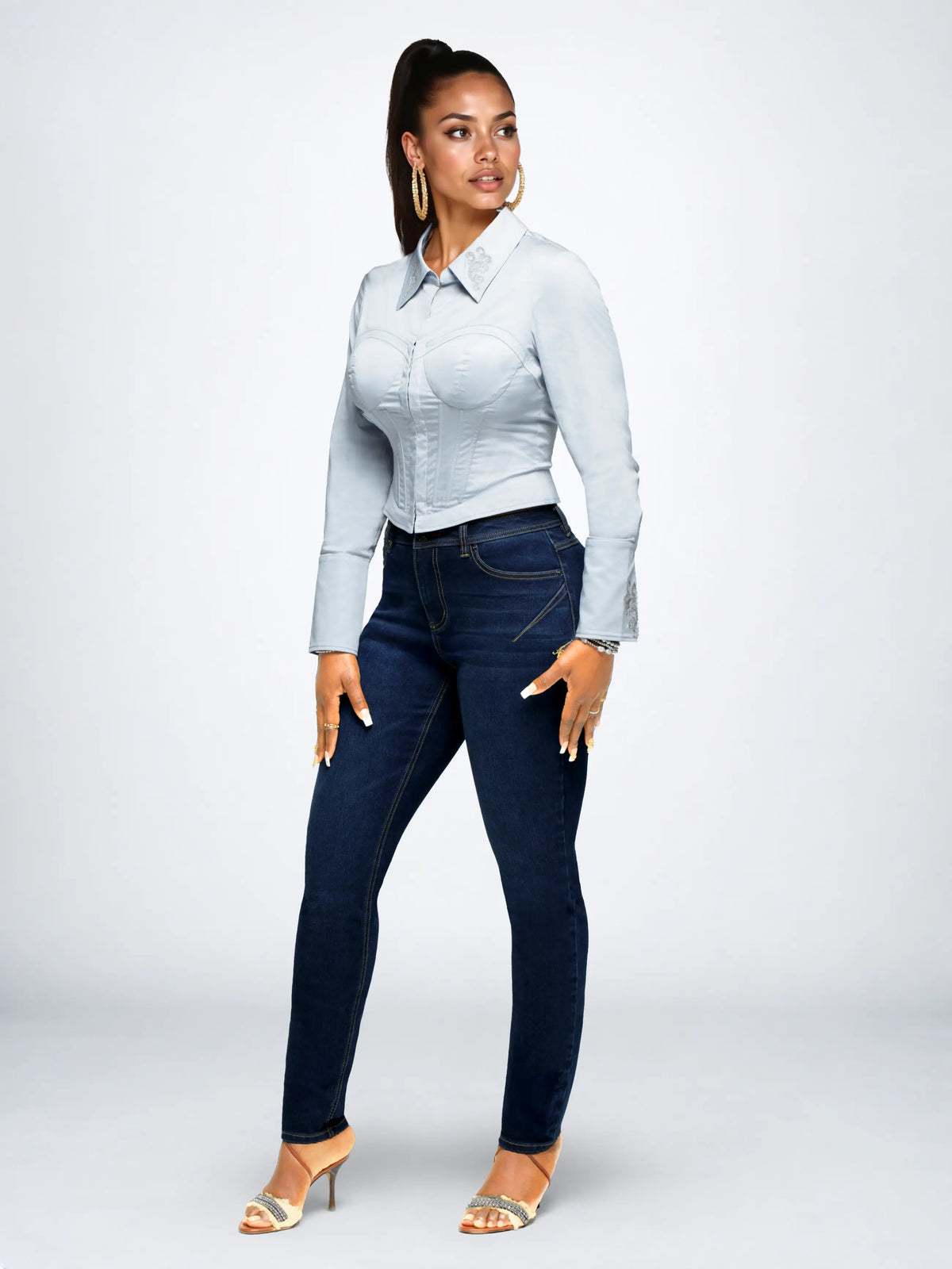 Dark Wash | Apple Bottoms - AFJ-4101 - Forbidden Fit Ankle Biter Jean - Dark Wash - 2