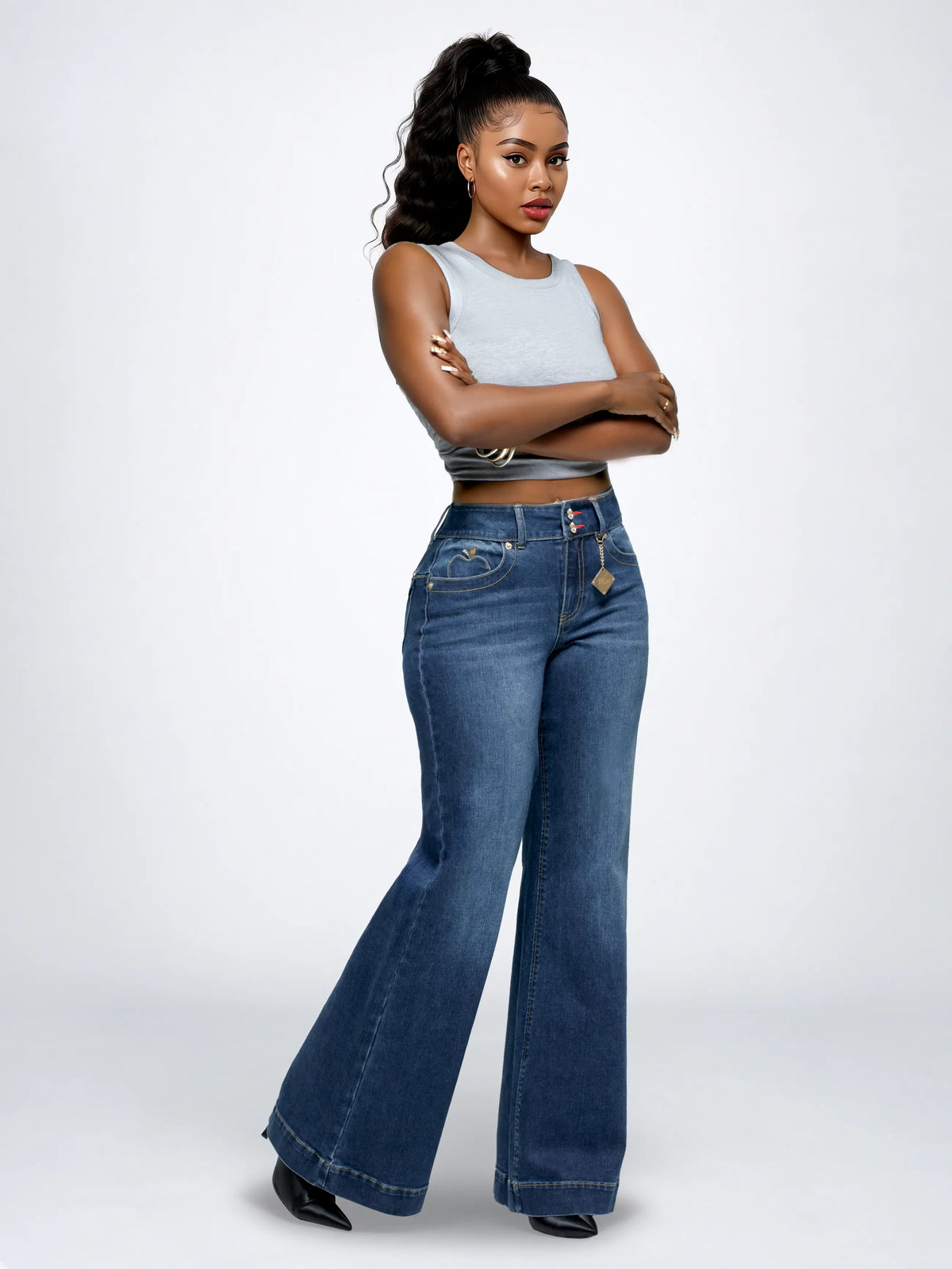 Savage Wash | Apple Bottoms - AFJ-4145 - Wide Leg Jean - Savage Wash - 3