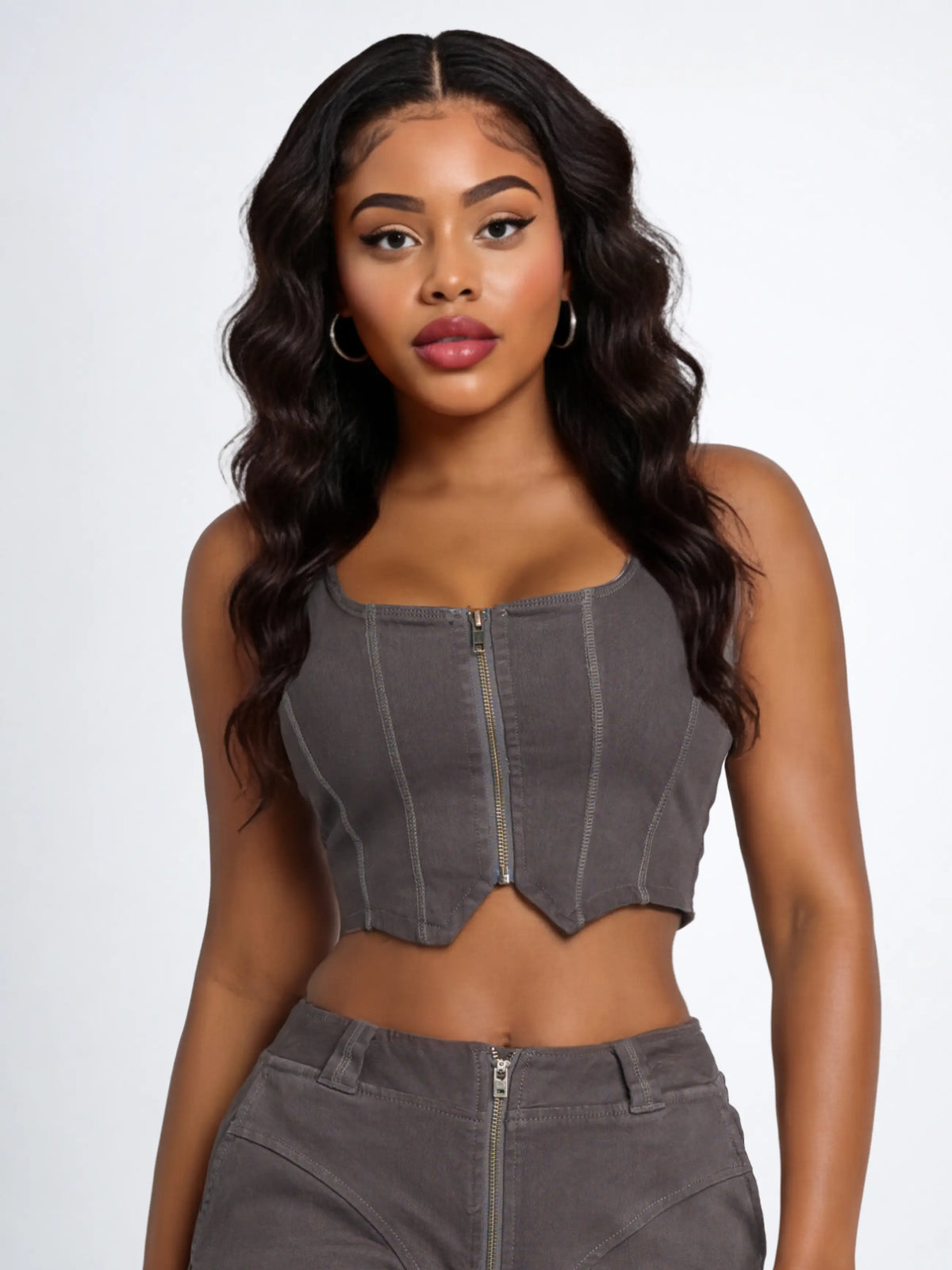 Stretch Twill Bustier Vest
