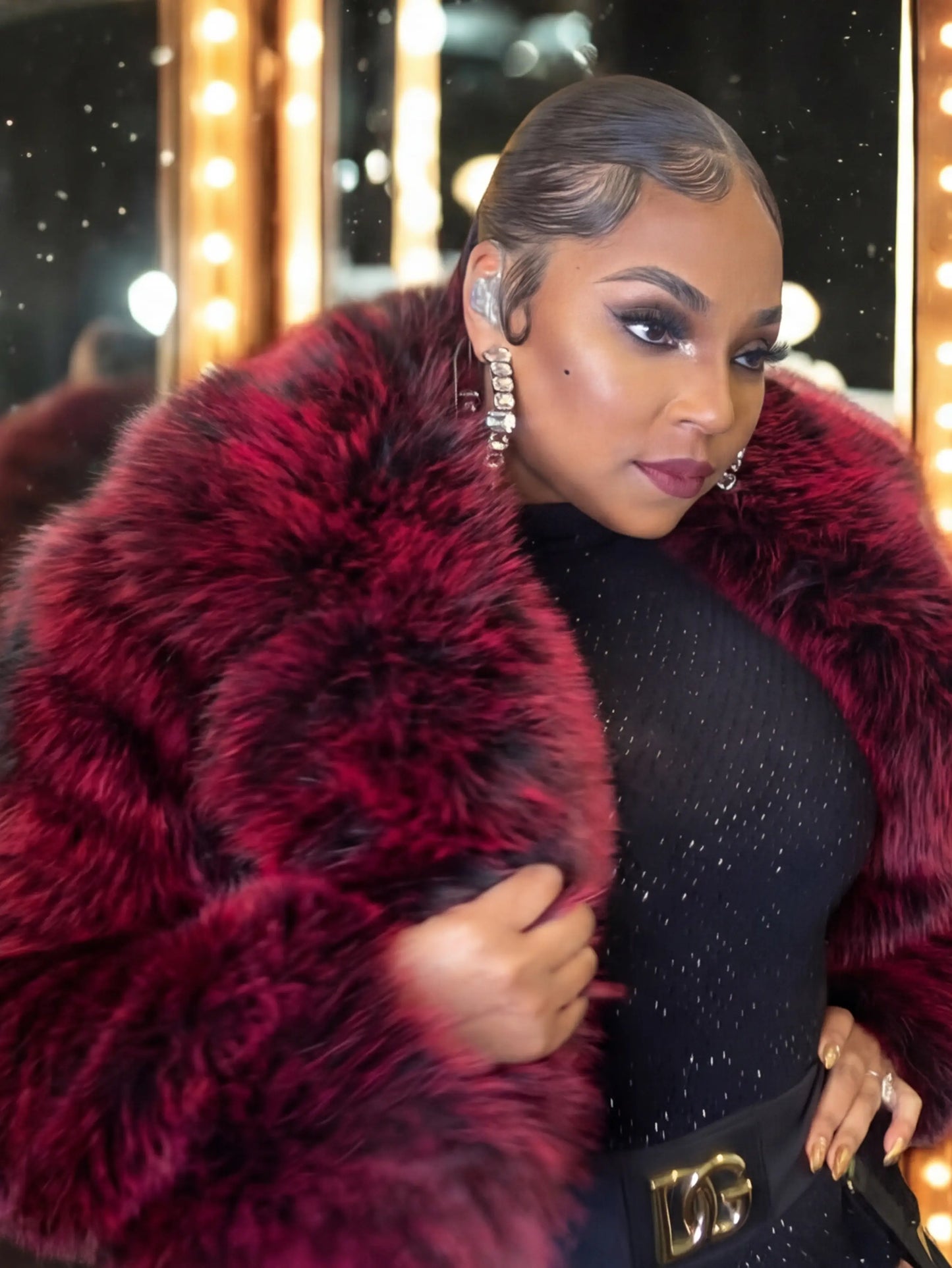 Apple Bottoms - AHJ-4118 - Y2K Fur Jacket - Red Delicious - Ashanti - 1