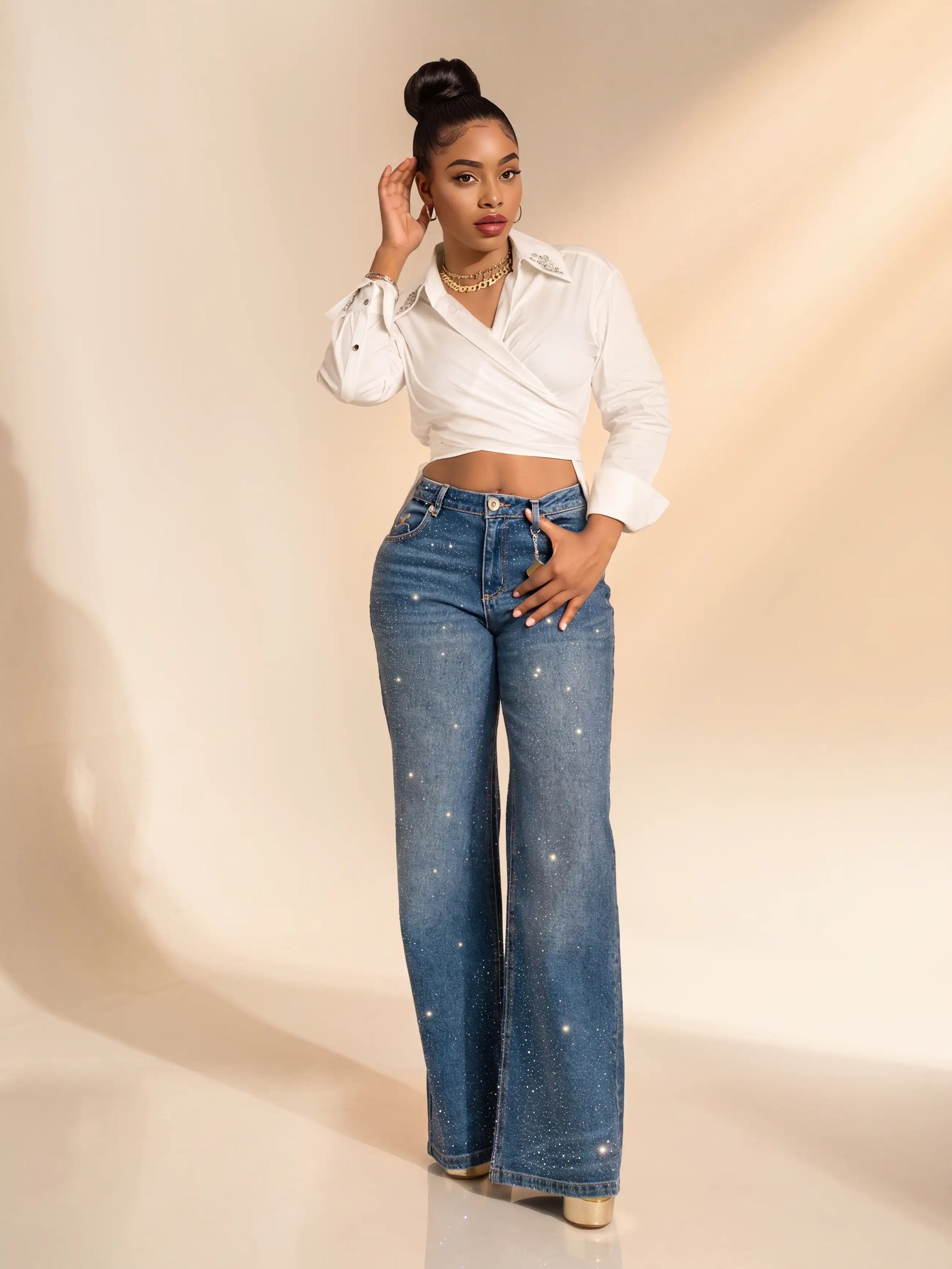 Apple Bottoms - AHJ-4123 - Wide Leg Rain On Me - Phanton - 5
