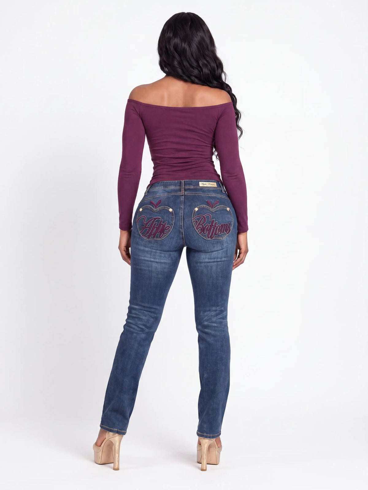 Grape | Apple Bottoms - AHJ-4182 - Signature Apple Pocket Jean - Grape - 2