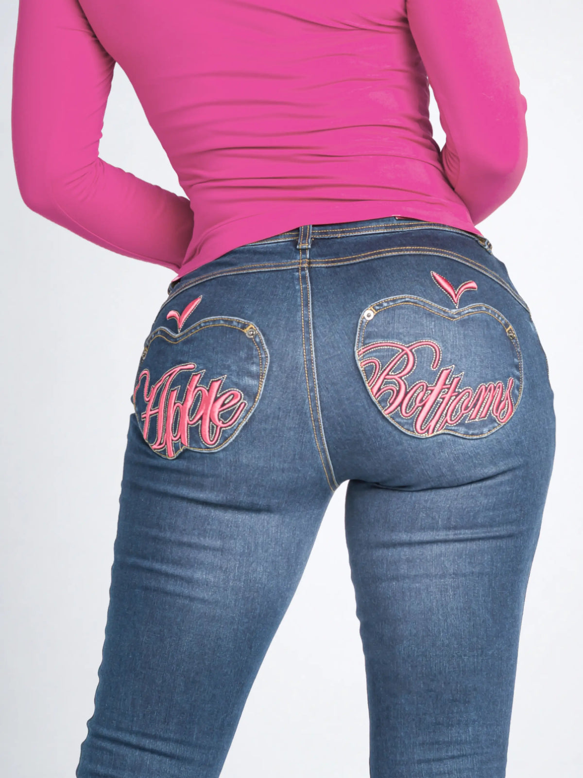Pink | Apple Bottoms - AHJ-4182 - Signature Apple Pocket Jean Pink - 4
