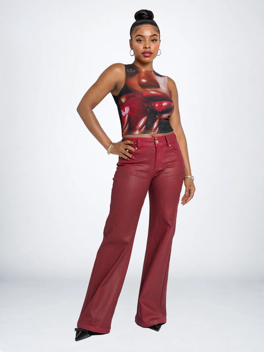 Apple Bottoms - AHJ-4233 - Wide Leg Jean - Red Delicious - 1