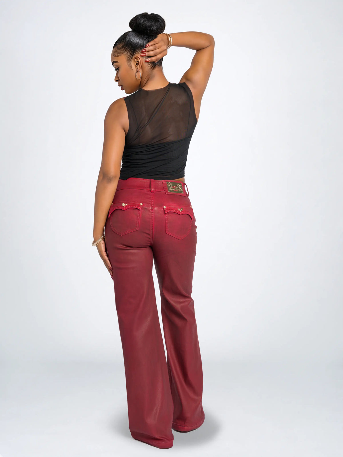 Red Delicious | Apple Bottoms - AHJ-4233 - Wide Leg Jean - Red Delicious - 3