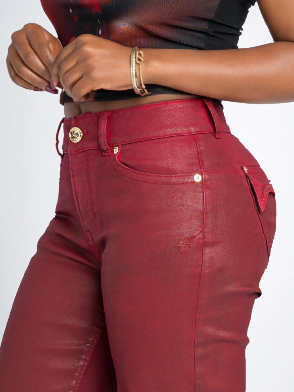 Red Delicious | Apple Bottoms - AHJ-4233 - Wide Leg Jean - Red Delicious - 6