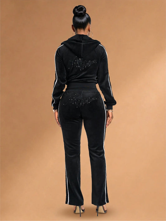 Apple Bottoms - AHK-4247 - Velour Sweatpants Burnout Trim - 3