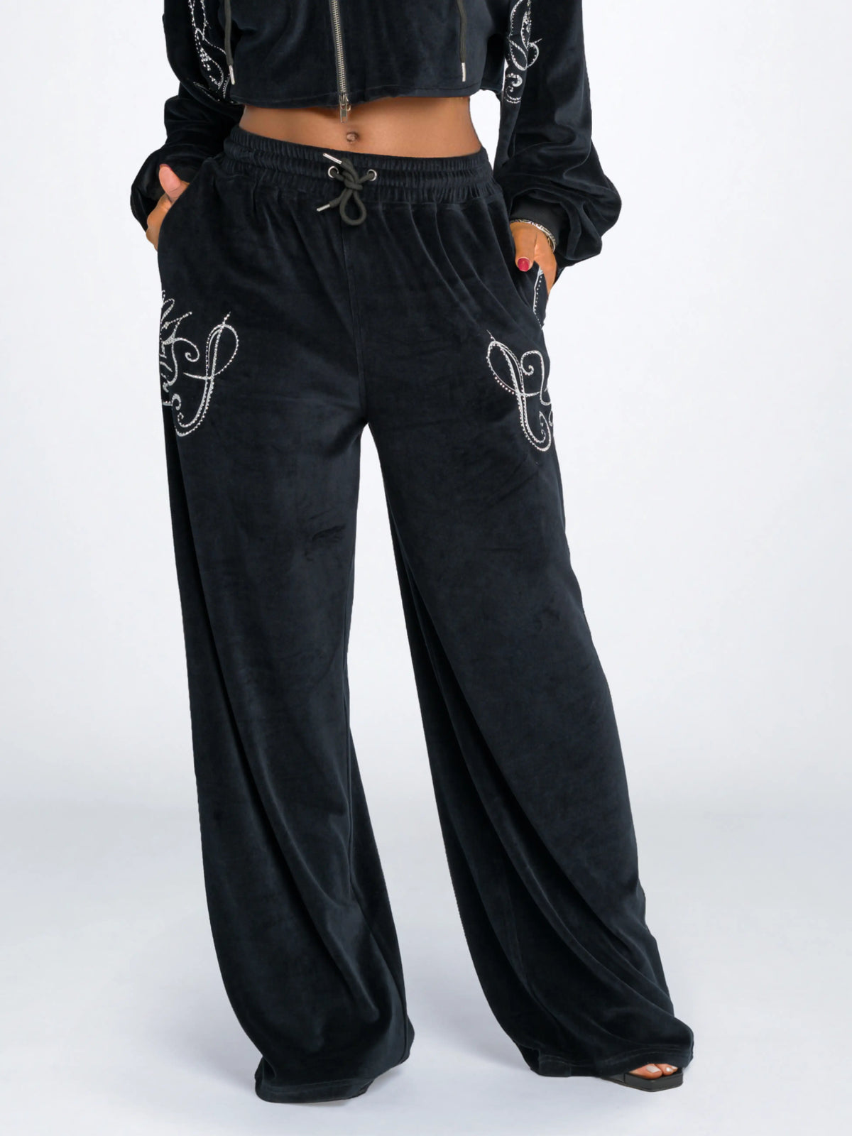 Velour Track Suit - Black