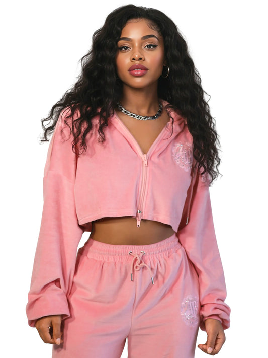Apple Bottoms - AHK-4252 - Velour Jacket Pink - 1