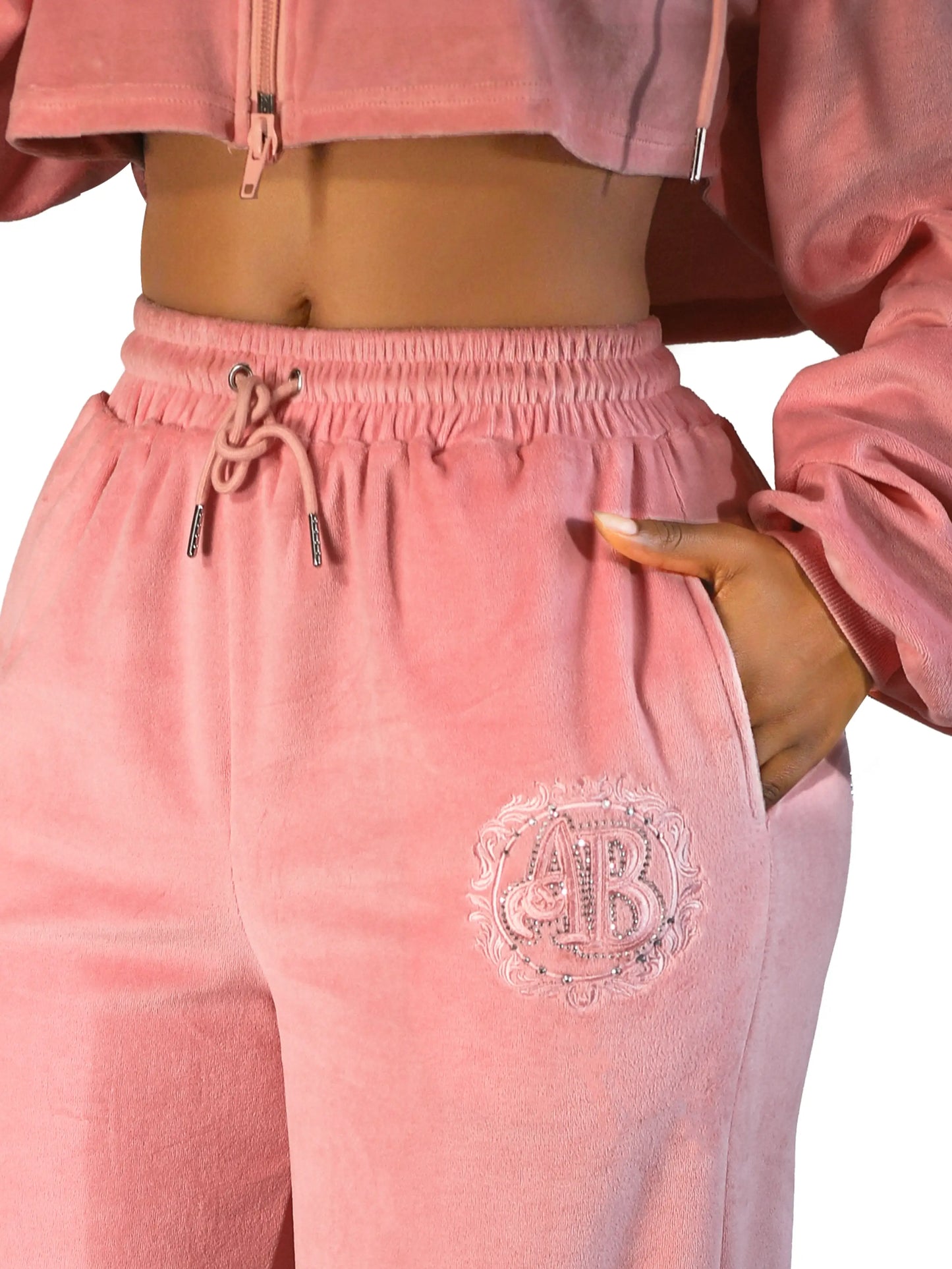 Apple Bottoms - AHK-4253 - Velour Wide Pants Pink - 5