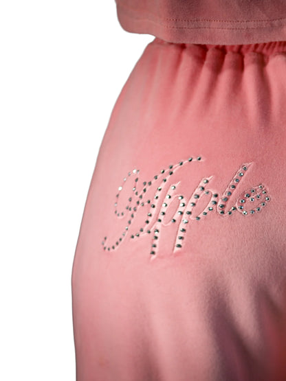 Apple Bottoms - AHK-4253 - Velour Wide Pants Pink - 6