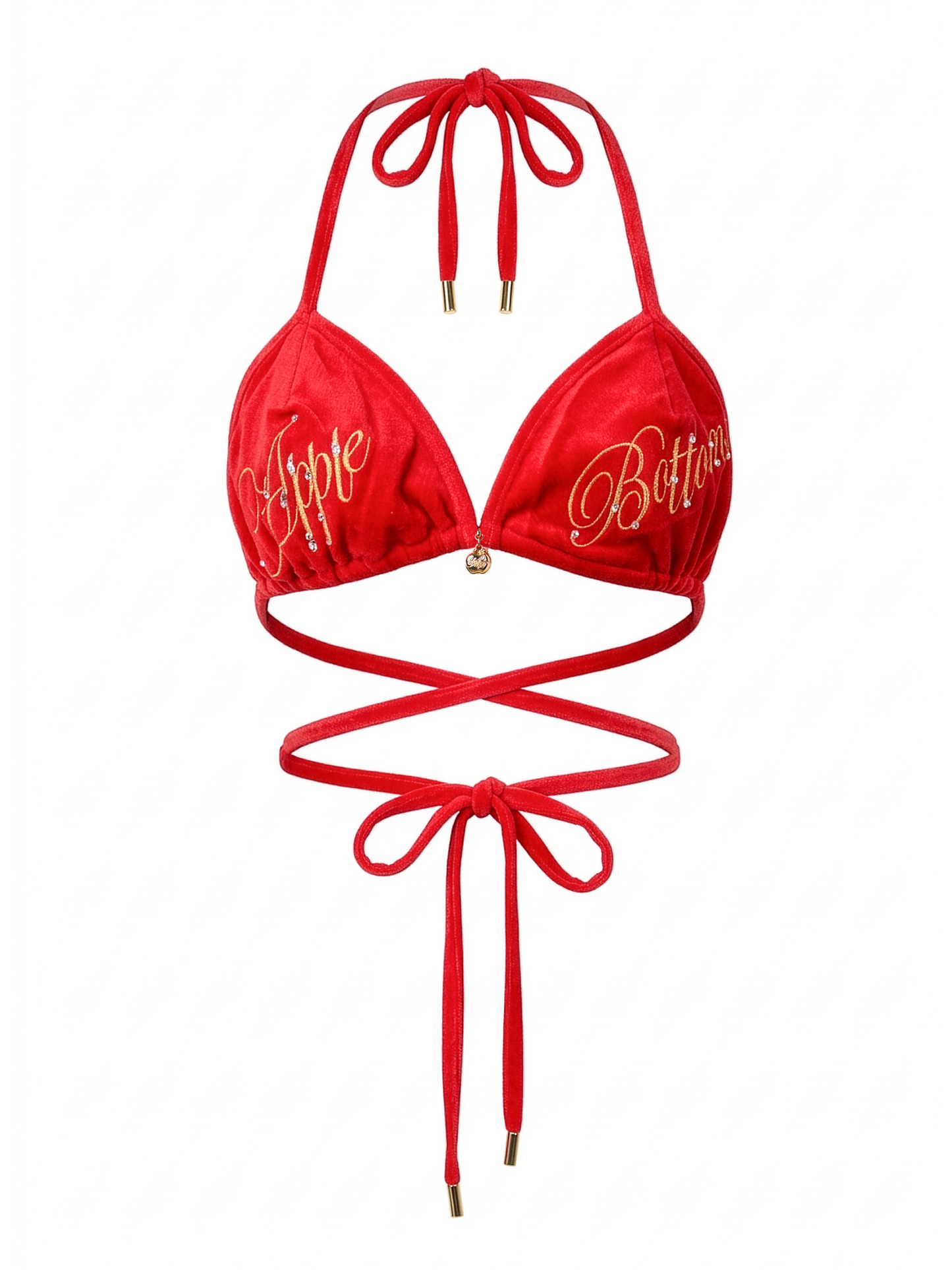 Apple Bottoms - ASKL-4205 - Terry Triangle Bikini Top – Candy Apple Red - Front