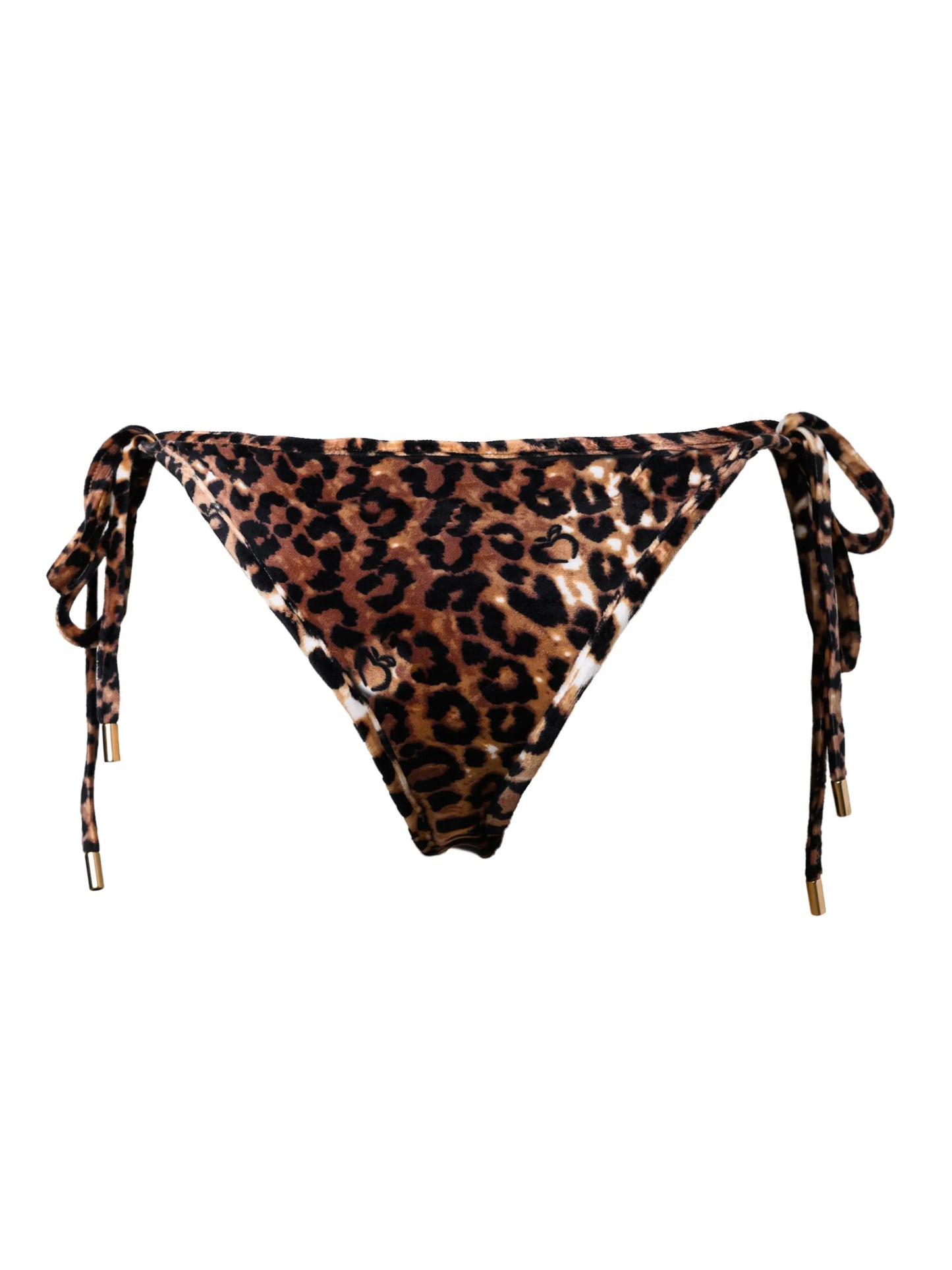 Apple Bottoms - ASKL-4191 - Cheetah Velour Side Tie Bikini Bottom - Back
