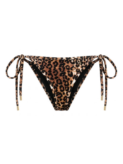 Apple Bottoms - ASKL-4191 - Cheetah Velour Side Tie Bikini Bottom - Front