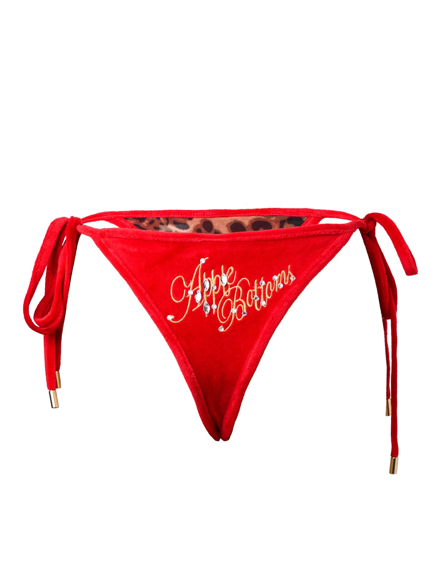 Apple Bottoms - ASKL-4213 - Terry Side Tie Bikini Bottom – Candy Apple Red - Back
