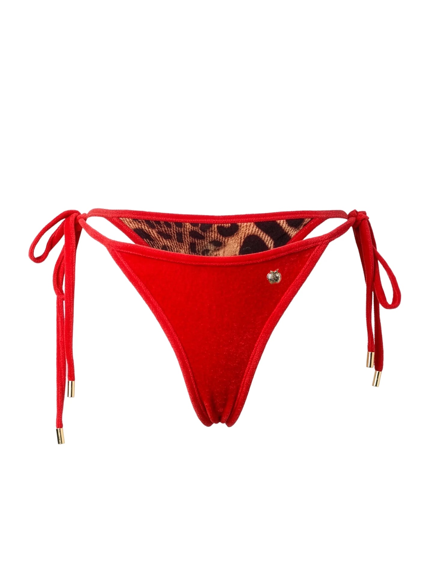 Apple Bottoms - ASKL-4213 - Terry Side Tie Bikini Bottom – Candy Apple Red - Front