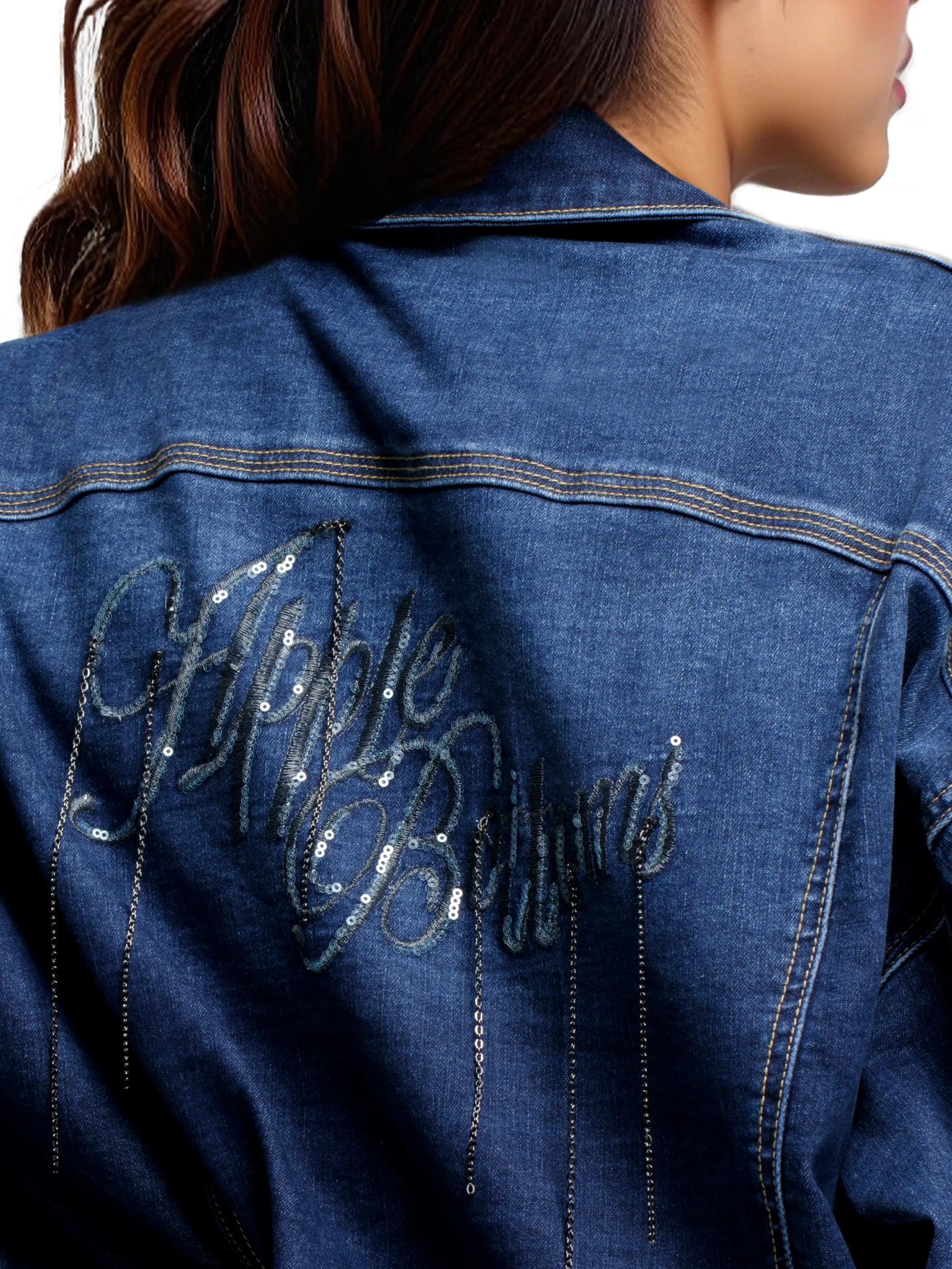 APPLE BOTTOM JEANS - AFK-4109
CHAIN LINK CROPPED JACKET DARK - 11
