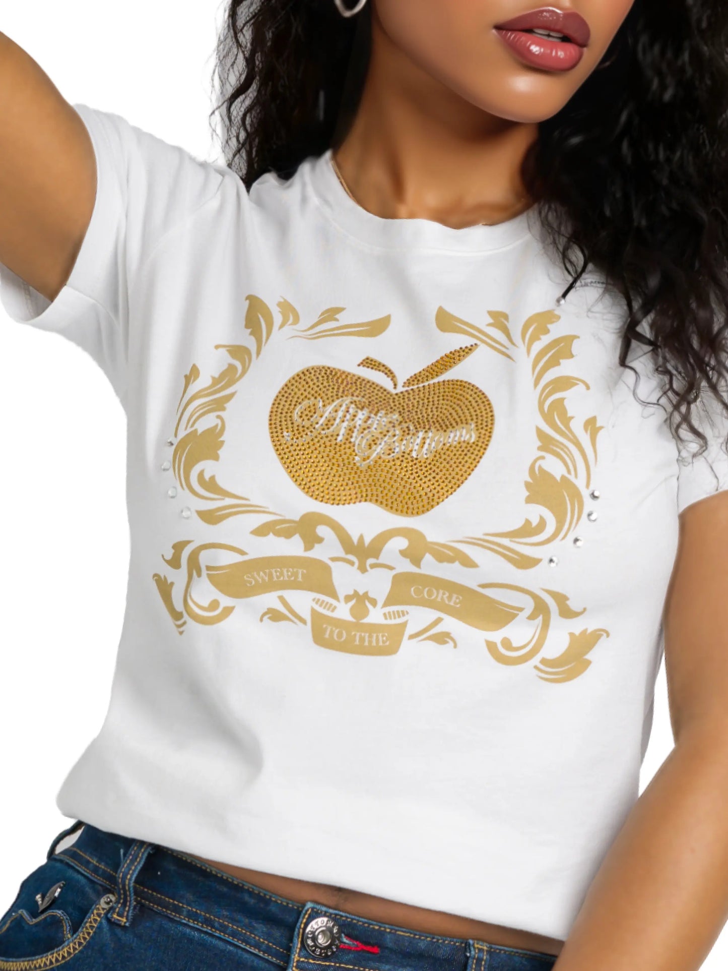 Golden Crest Tee - White