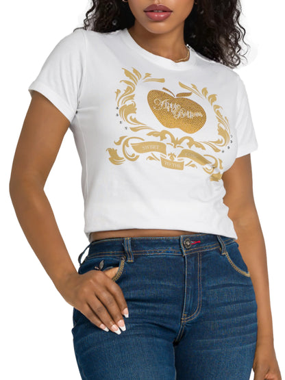 Golden Crest Tee - White